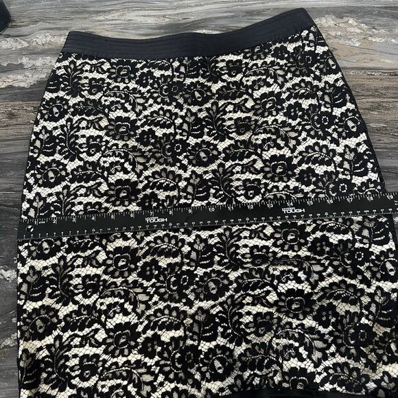 Rebecca Taylor Womens Skirt 4 Lace Floral Split Office Siren Career Professional - Picture 10 of 12